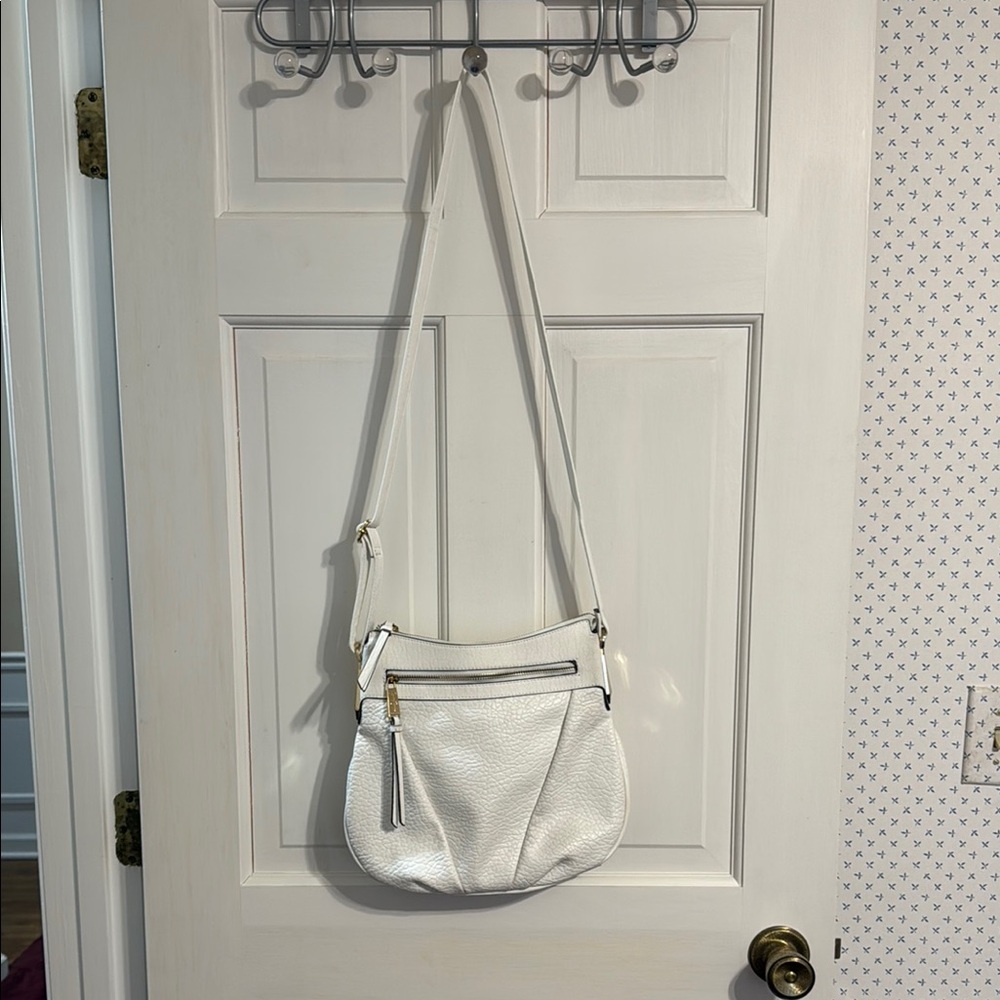 Jessica Simpson White Crossbody Bag with Adjustable Strap